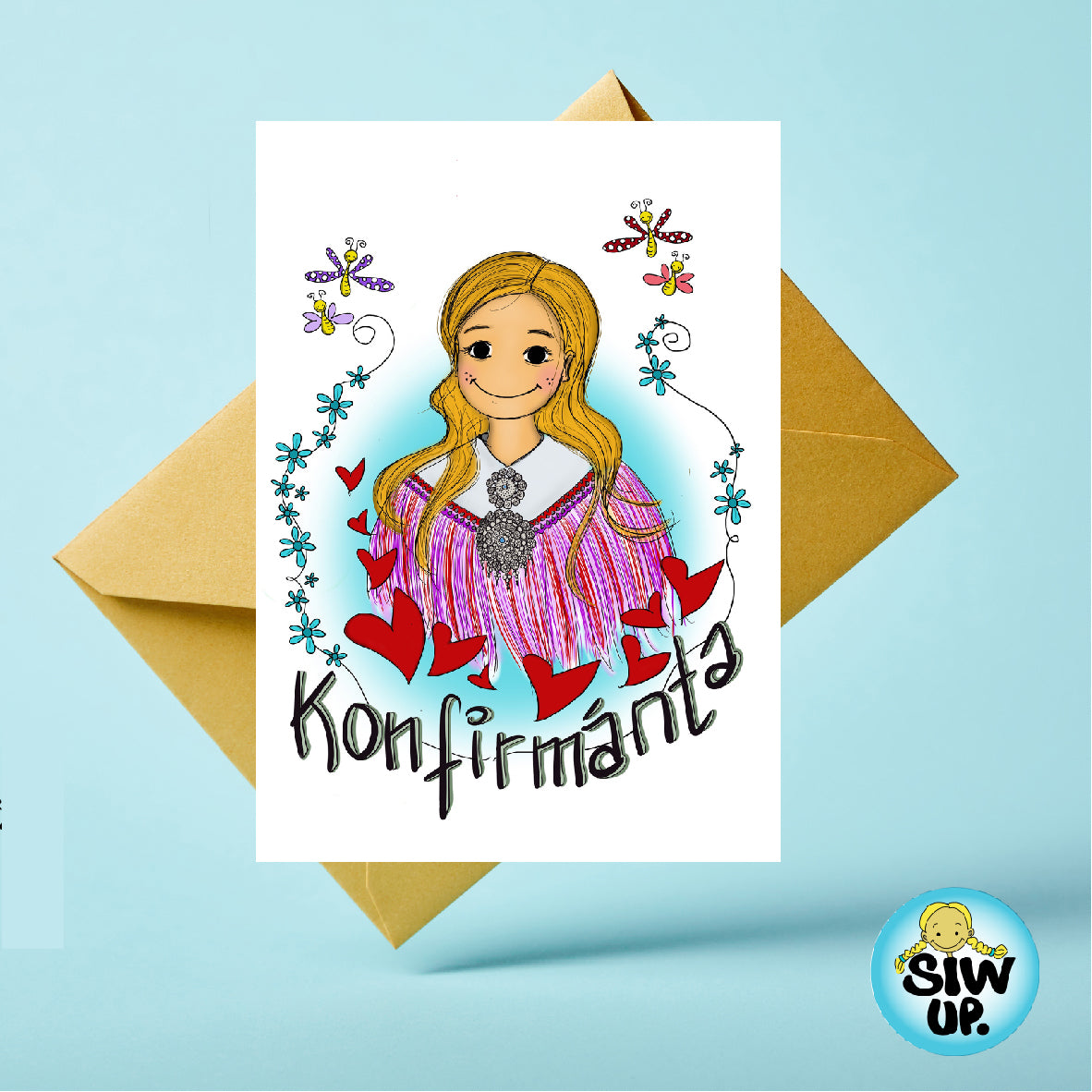 Kort med samisk tekst og motiv